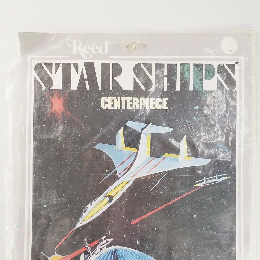 Vtg Star Ship Centerpiece Honeycomb Tissue 1977 Party Supply Atomic Space Retro